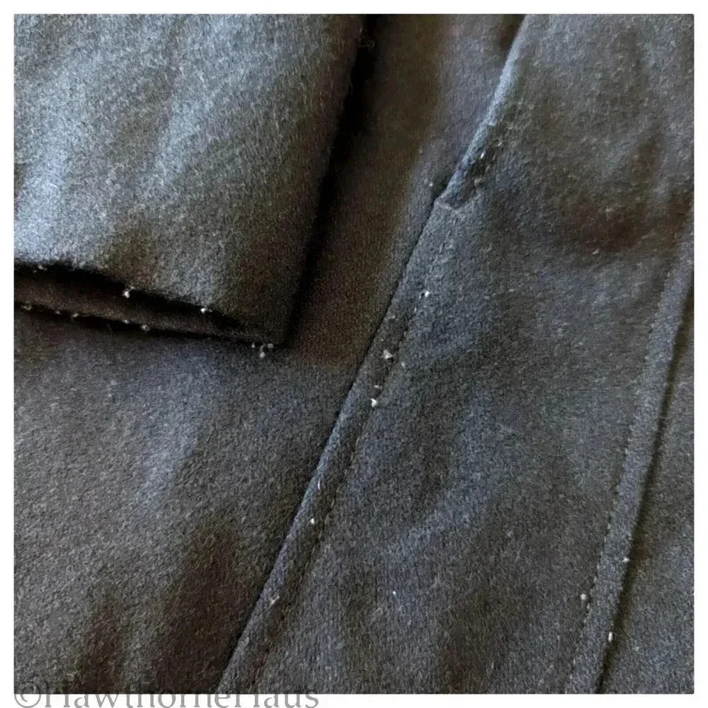 GUESS Black Double Breasted Wool Blend Pea Coat Size L  Military Standing Collar - Picture 6 of 9